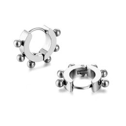 Titanium Steel Body Piercing Jewelry Round Ball Earring Hoops Korean Punk Hiphop Hoop Earrings for Men and Women