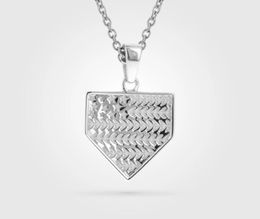 Titanium Sport Accessories STERLING MINI AMERICAN FLAG HOME PLATE PENDANT Baseball Cross Women and Men Bible Verse Necklace Christian Religion Jewelry Gift