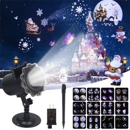 Christmas Animation Effect IP65 Indoor/Outdoor Halloween Projector 12 Patterns Snowflake/Snowman Laser Light Y201015