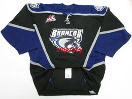STITCHED CUSTOM SWIFT CURRENT BRONCOS WHL BLACK HOCKEY JERSEY ADD ANY NAME NUMBER MENS KIDS JERSEY XS-5XL