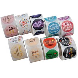 500pcs/roll Thank you Stickers Diameter 3.8cm Adhesive Seal Labels for Business Handmade Goods Sticker