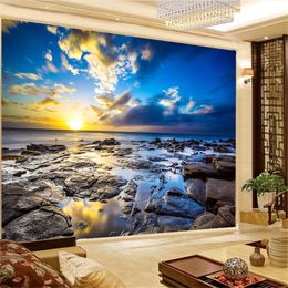 3d Wallpaper Beautiful Sunset Sea Scenery Living Room Bedroom Home Decor Painting Mural Wallpapers