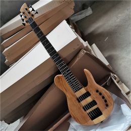 In stock 6 Strings Original Body Neck-thru-body Electric Bass Guitar with Rosewood Fingerboard,Can be Customised