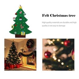 Creative DIY Felt Christmas Tree New Year Gifts Kids Toys Artificial Wall Hanging Ornaments Christmas Decoration for Home 201019