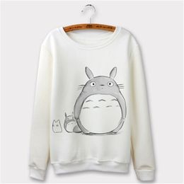 Totoro Hoodie Women Sweatshirt Harajuku Cartoon Print Hoodies Long Sleeve Autumn Clothing Sudaderas Mujer O-neck Hoody 201126