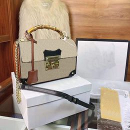 Bags 2021 New Bamboo Women's Women Genuine Leather Designer Handbags Tote Handbag Shoulder Bag With Slanting Bamboo Handle To Improve Quality Purses