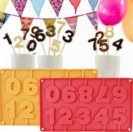 0-9 Number Shape Silicone Mould Cake Topper Chocolate Candy Mould For Birthday Party Decorating Tool Bakeware