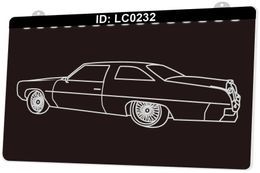 LC0232 Classic Car Old Light Sign 3D Engraving
