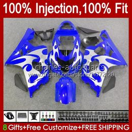 Injection Mould Bodys For SUZUKI GSXR750 GSX-R750 GSXR-750 Silvery blue K4 2004-2005 43No.59 GSXR 750 600 CC 750CC 600CC GSXR600 04 05 GSXR-600 2004 2005 OEM Fairing Kit