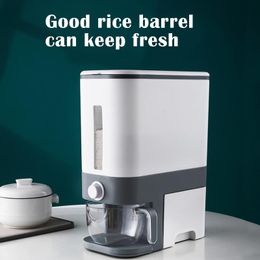 Storage Bottles & Jars Automatic Plastic Cereal Dispenser Box Rice Container Organiser Grain For Kitchen FA