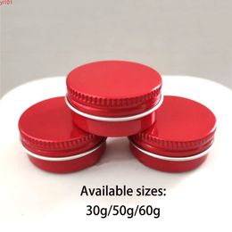30g 50g 60g aluminum jar cosmetic cream red tin hand container skincare metal case packaging Free Shippinggood qty