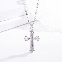 Crystal Diamond Jesus Cross Necklaces Believe Gold Necklace Chains for Women Men Fashion Jewellery Will and Sandy