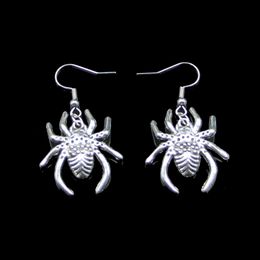 New Fashion Handmade 28*25mm Spider Arachnic Earrings Stainless Steel Ear Hook Retro Small Object Jewellery Simple Design For Women Girl Gifts
