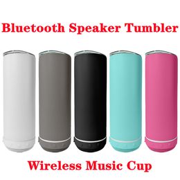 bluetooth cup UK - Sublimation Bluetooth Tumbler 20oz Music Cup straight Speaker powder coated with FREE metal straw & brush Wireless Intelligent Double Wall cups
