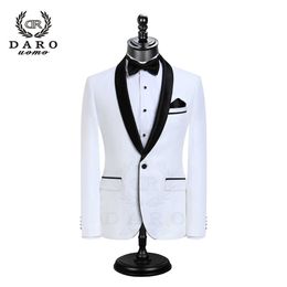 DARO Men Suit Wedding Groom Tuxedo Blazer New Style Slim Fit Jacket pant 2 Piece White Black Blue Dress Tailored DR8858 X0909