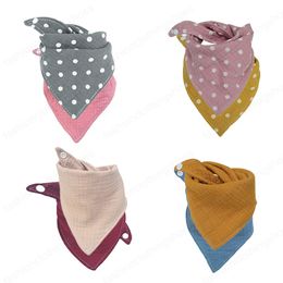 Baby Bibs Feeding Newborn Burp Cloths Girls Boys Accessories Dots Cotton Burping Clothing Infant Scarf 2Pcs Sets