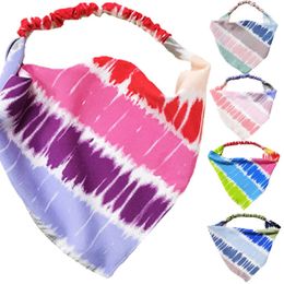 2021 Rainbow Colour Women Elastic Triangle Scarf Printing Bandanas Hair Scarf Casual Female Hairbands Ornament Bohemia Bandana