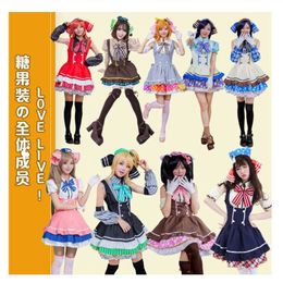 Japanese Anime Love Live Kotori/ Nico/ Tojo/ Umi/ Eli/ Hanayo/Rin/Maki Candy Maid Uniform Princess Lolita Dress Cosplay Costume Y0903