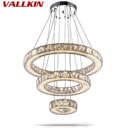 Chandeliers LED Indoor Lighting Crystal Chandelier Pendant Lamp Modern Fashion Est Home Fixtures With 3Ring D204060CM