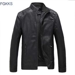 FGKKS Brand Motorcycle Leather Jackets Men Autumn and Winter Leather Clothing Men Leather Jackets Male Business Casual Coats 211018