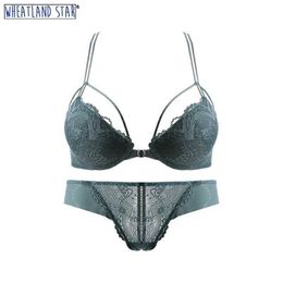 Briefs Panties Front Closure Bra and Panty Set Underwire Lace Sexy Bra Set Ensemble Lingerie Femme Hot Womens Intimates Underwear Sleepwears L2404