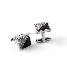 Crystal Enamel cufflinks Fashion men triangle diamond Formal Business Shirt cuff links button fashion Jewellery will and sandy