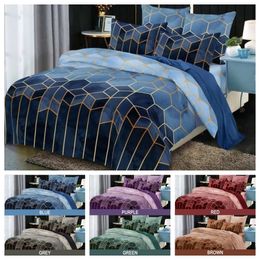 2020 Hot 2/3pcs Bedding Set Plaids Printing Duvet Cover Sets 1 Quilt Cover + 1/2 Pillowcases US/EU/AU Size twin full queen king C0223