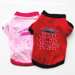 Cute Puppy Spring Red T-shirt Comfortable Cotton Dog Clothes Pet Shirt Dog Vest Dog Cat Clothing Pet Supplies