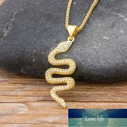 New Design Classic Animal Snake Dangle Women Pendant Necklace Copper Zirconia Trendy Female Birthday Jewellery Bijoux Gift Factory price expert design Quality