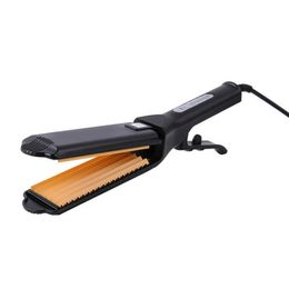 220V Electric Hair Straightener Corn Curler Flat Titanium 4 Gear Wet and Dry Use Hair Styler - A