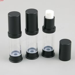 500 x 7ML Travel Refillable Cosmetic Airless Bottles Plastic Treatment Pump Lotion Containers with Black Lidsgoods qty