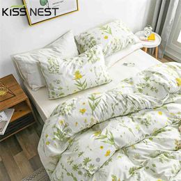 European Flower Style Bedding Sets 3 Pieces,1 Duvet Cover 2 Pillowcases,Queen King Single Double Twin Full Size 210706