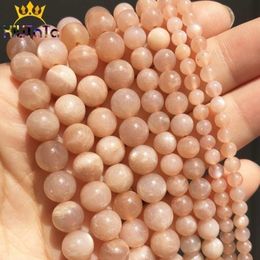 A+ Natural Sun Stone Round Loose Spacer Beads For Jewelry Making DIY Ear Stud Bracelet Necklace Accessories 15'' 4/6/8mm