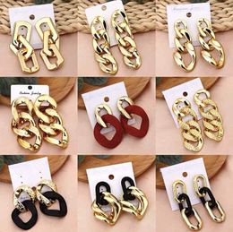 2021 New Geometric Round Earrings For Women Hanging Dangle Earring Fashion Big Chunky Chain Modern Female Drop Earring Jewellery G220312