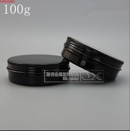 Free Shipping 100g/ml Black Aluminium Empty Lucifugal Flat Bottle Jar Cream Eye Gel Lip Pomade Cosmetic Containershigh qualtity