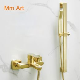 Bathroom Shower Sets Copper Gold Light Luxury Simple Set Head Bathtub Bath Faucet Supercharged