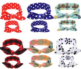 2021 printed headwear mother and child set hair accessories parentchild rabbit ears headband baby hairband headwear mom and son set