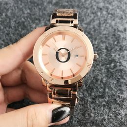 Fashion Brand Watches Women Ladies Girl Big Letters Style Metal Steel Band Quartz Wrist Watch P56