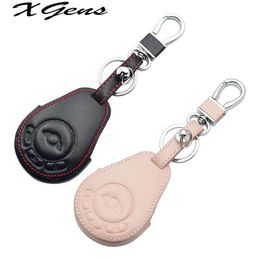Leather Car Key Case Smart Keyless Remote Control Fobs Protector Cover Keychain Holder For BMW Mini Cooper Countryman Paceman
