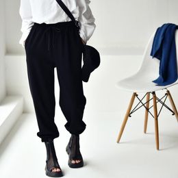 Women's Pants & Capris MICOCO K3021B Korean Version Is Recreational And Simple Sense Pulls Rope Loose Waist To Show Thin Nine Points Bundle