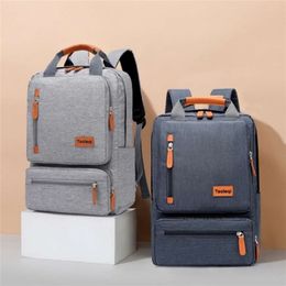 Casual Business Men Computer Backpack Light 15.6-inch Travel Bagpack Lady Anti-theft Laptop Backpack Grey Blue Mochila 210929