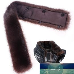 Winter Men Real Mink Fur Collar of leather Coat Solid Warm Men Genuine Fur Stand Collar Black Brown Button Lining Factory price expert design Quality Latest Style