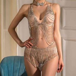 GLAMing Rhinestone Harness Belt Sex Thong Lingerie chain Crystal Body Chain Bikini Set Bra Waist Chains Top Party Jewelry