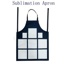 Sublimation 9 Plaid Aprons Sublimation Blanks Kitchen Apron Printing Oil Proof Antifouling Cotton Linen Aprons HHD5012