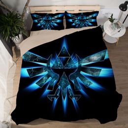 Bedding Sets Legend Of Zelda Fashion Game 3D Set Angel With Blue Wings Duvet Cover Colourful Bedspreads Cartoon Kids 3pcs Bedclothes