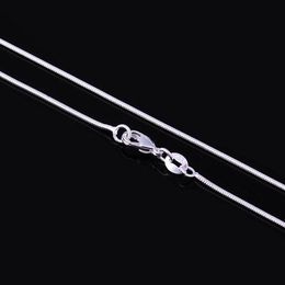 2022 new 925 Sterling Silver Smooth Snake Chain Necklace Lobster Clasps Chain Jewelry Size 1mm 16inch --- 24inch