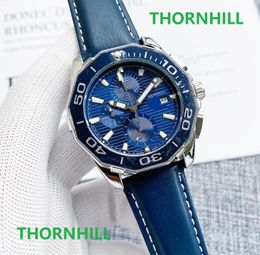 factory mens multi functional watch leather strap waterproof wristwatch montre de luxe big watches stopwatch