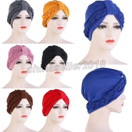 Muslim Turban Braids Scarf for Women Islamic Inner Hijab Caps Arab Wrap Head Scarves Solid Color Femme Musulman Turbante Mujer