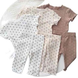 Baby Pyjamas summer thin suit polka dot western style girls two-piece home service P4695 210622