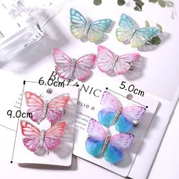 New Girls Beautiful Colorful Simulation Butterfly Hair Clips Sweet Hair Ornament Headband Hairpins Kids Hair Accessories 8 Y2